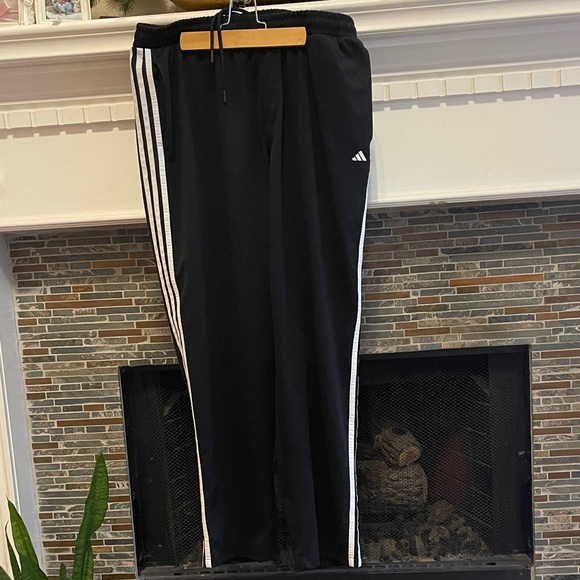 Adidas Black Joggers with White Stripes - Picture 1 of 3